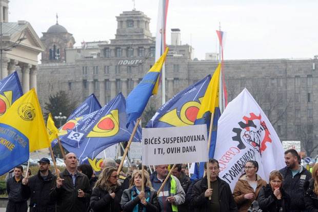 Протест поштара у центру Београда (ФОТО)